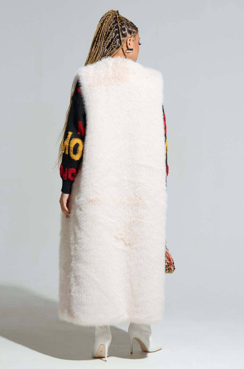 DOWN TIME FAUX FUR VEST