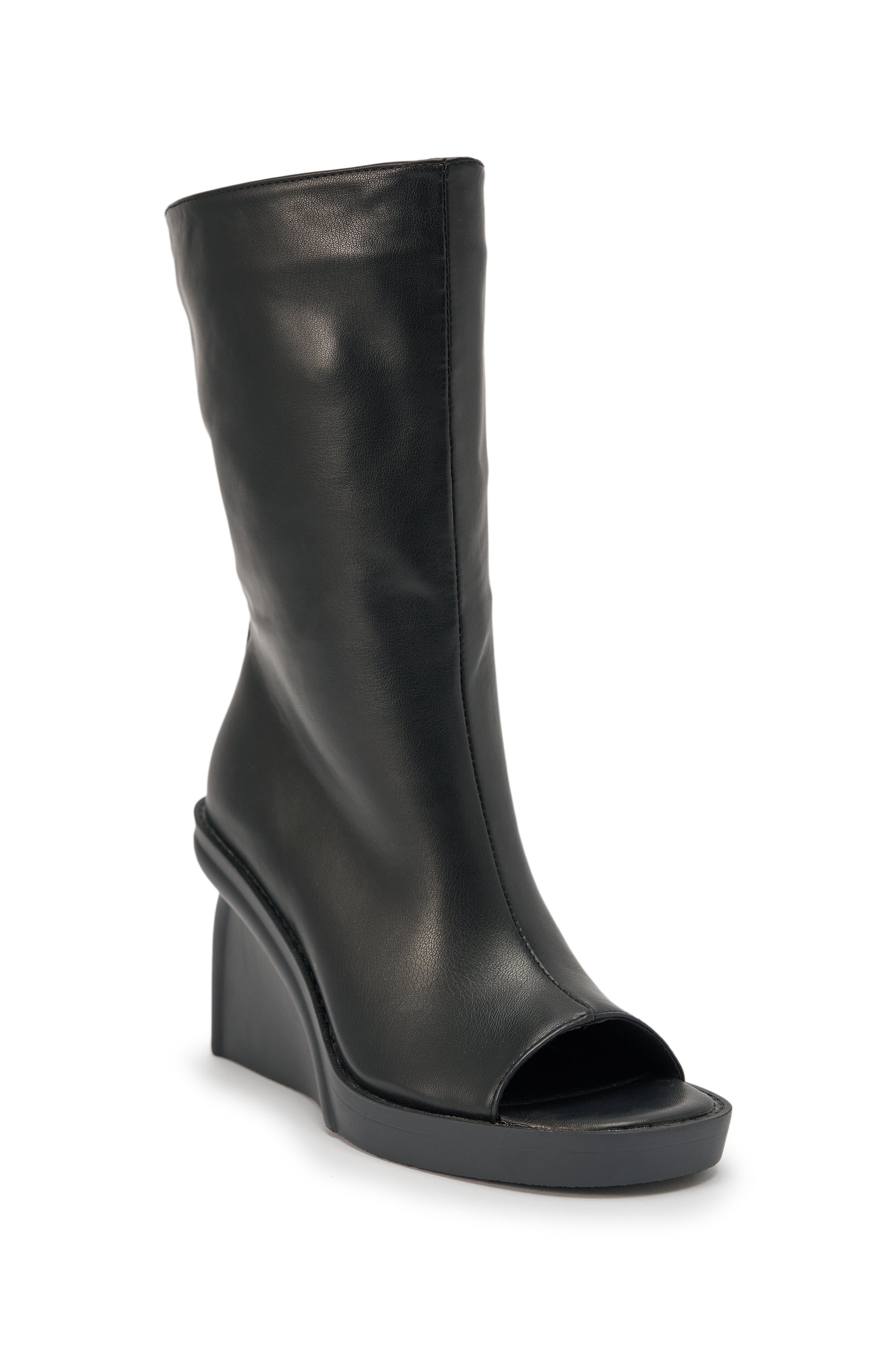 AZALEA WANG NOLIA BLACK NOVELTY WEDGE BOOTIE