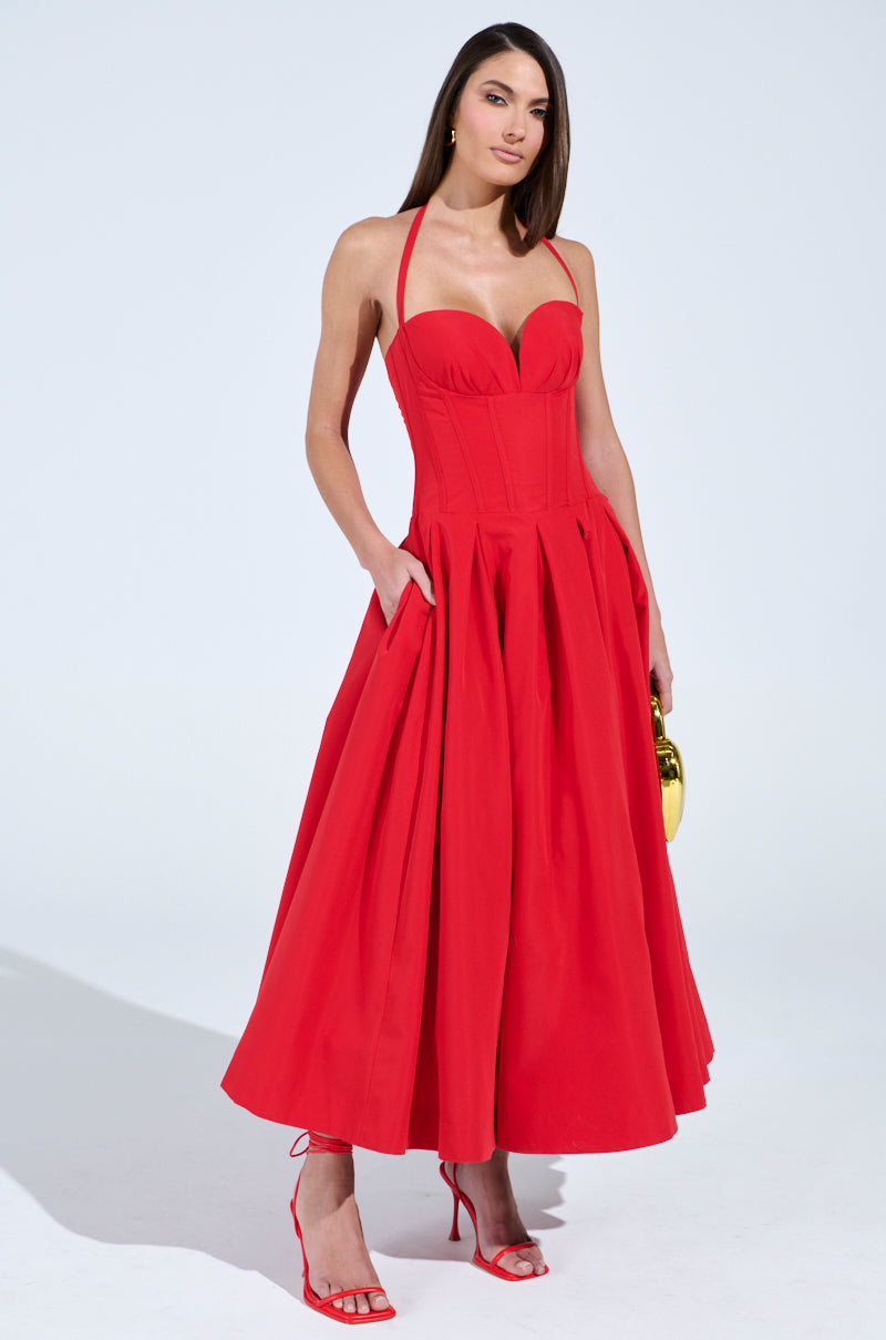 DOLCE DREAMING MIDI DRESS WITH CORSET