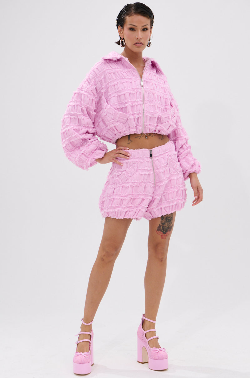 BUBBLEGUM BUBBLE HEM BOMBER