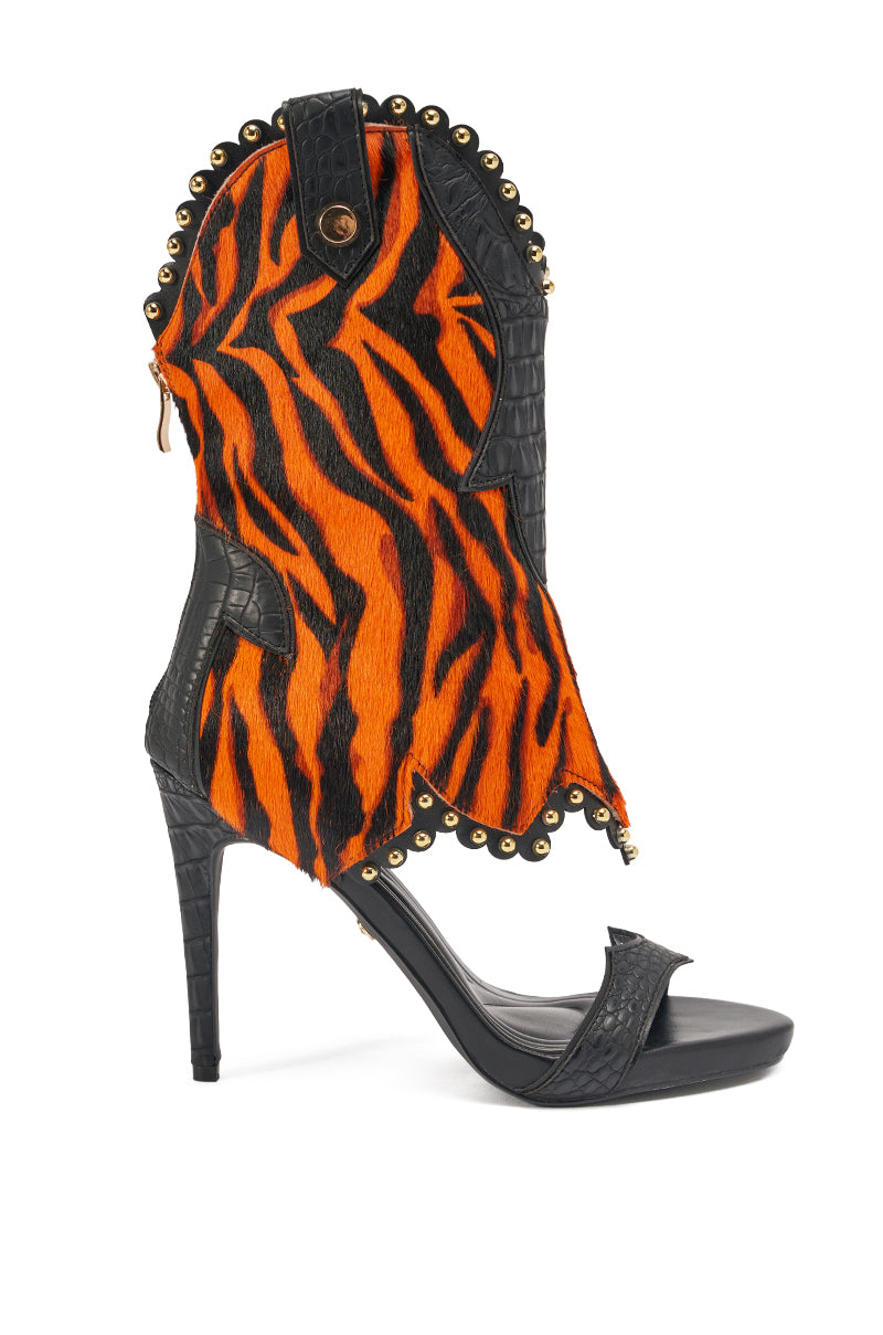 AZALEA WANG TAHLIE ORANGE MULTI WESTERN GLADIATOR SANDAL