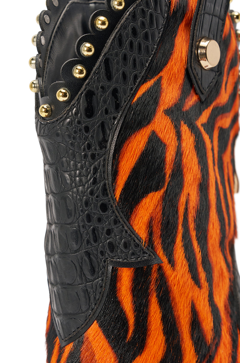 AZALEA WANG TAHLIE ORANGE MULTI WESTERN GLADIATOR SANDAL