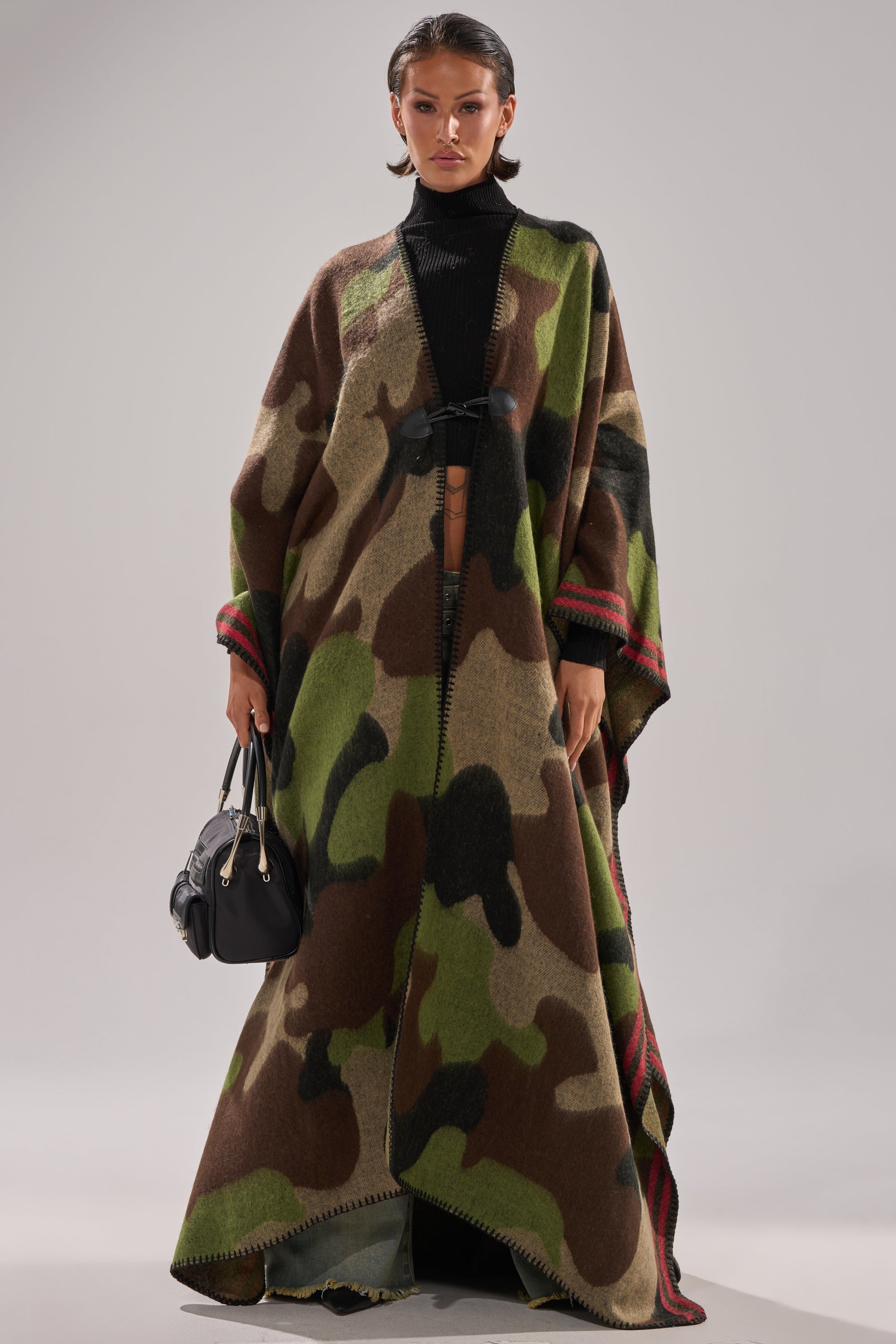CAMO NIGHTS MAXI PONCHO