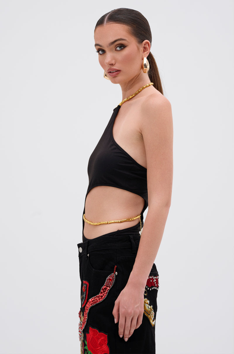 ALWAYS THINKING BODYSUIT WITH CUTOUT