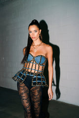 DOWN SOUTH CHAIN DETAIL BUSTIER TOP
