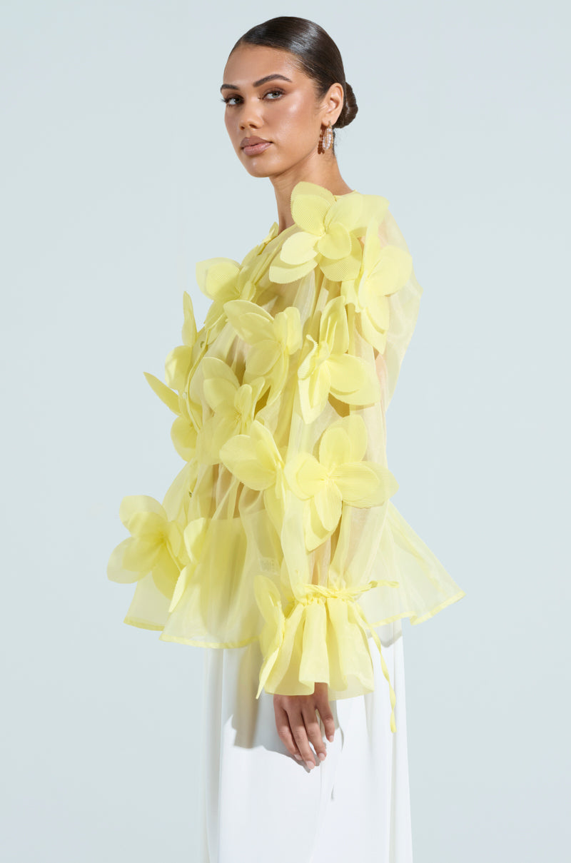 BLOOM BLOUSE IN BABY YELLOW