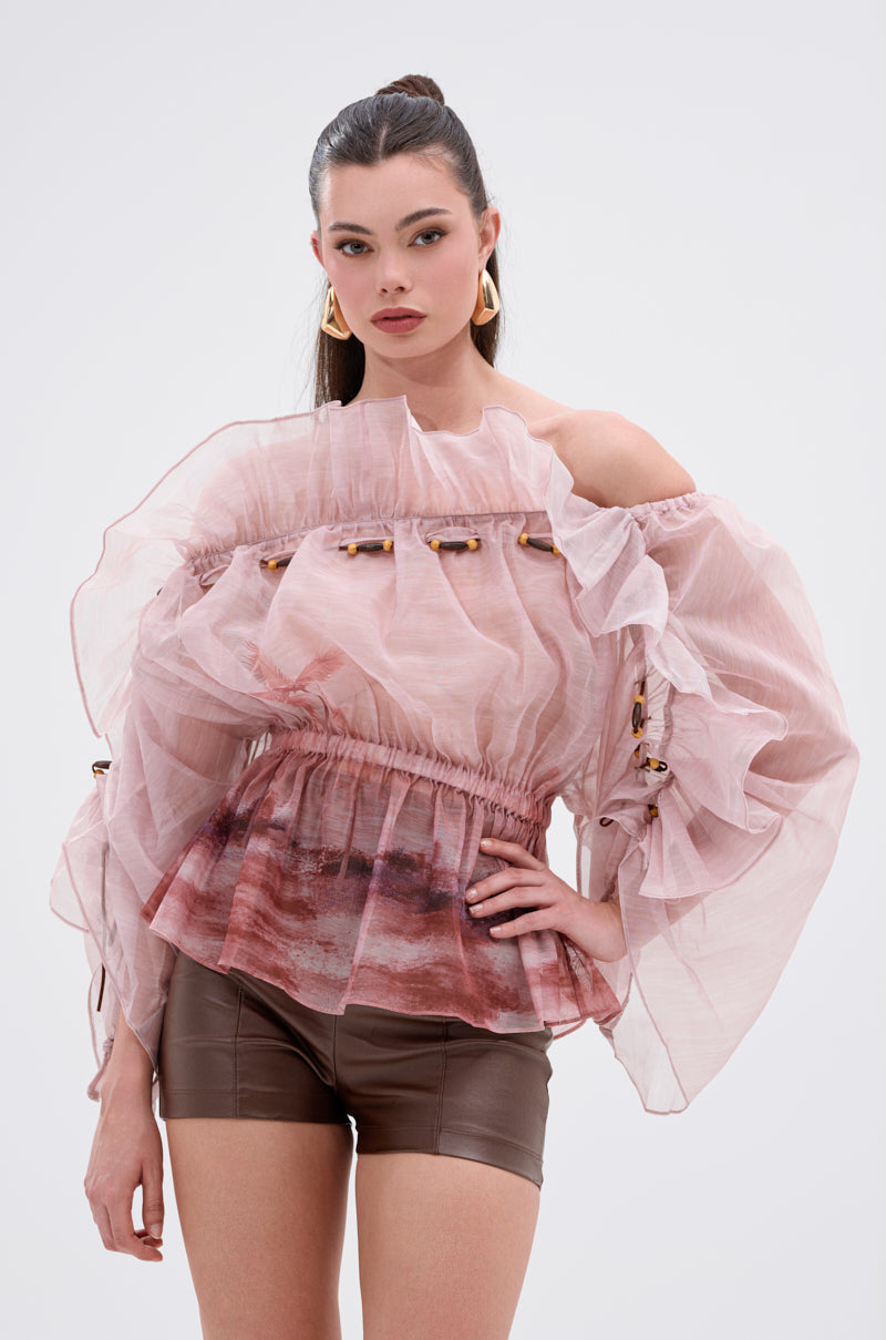 ANYWHERE BUT HERE BLOUSE