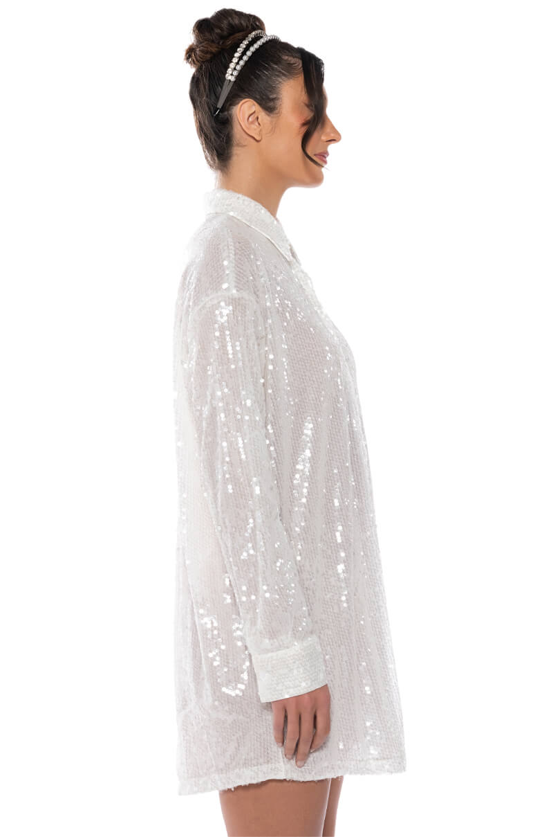ALL I DO IS SHINE SEQUIN MINI DRESS