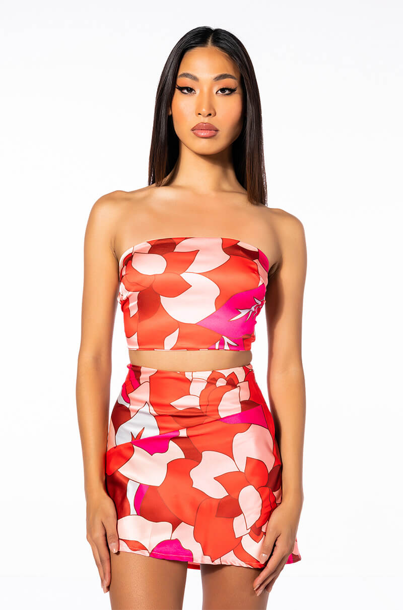 ALL ME PRINTED BANDEAU TOP