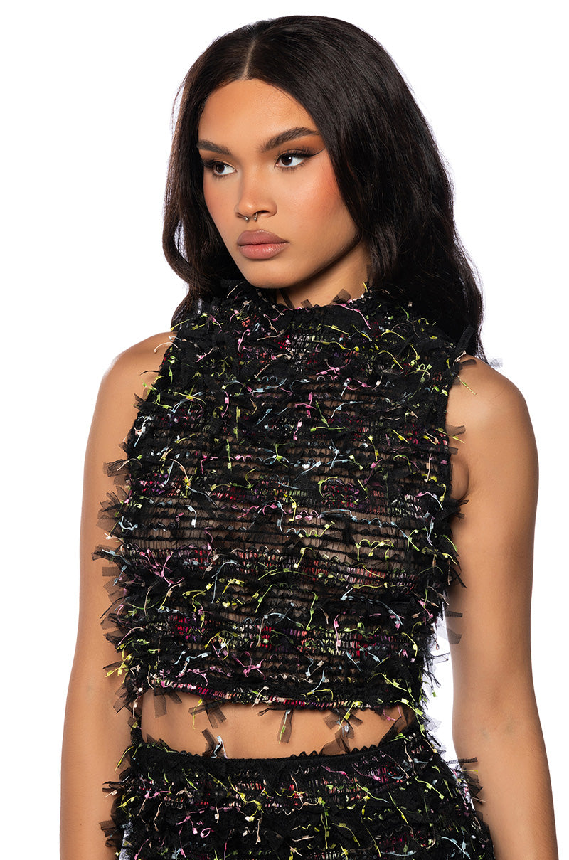 ALL OF THE FASCINATION MULTI COLOR SLEEVELESS TOP