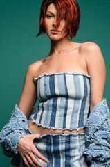 ALL THINGS DENIM STRAPLESS TOP