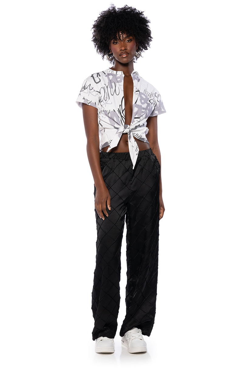 ALWAYS IN STYLE TIE FRONT TSHIRT