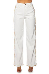ALWAYS ON TIME FAUX LEATHER WIDE LEG PANT