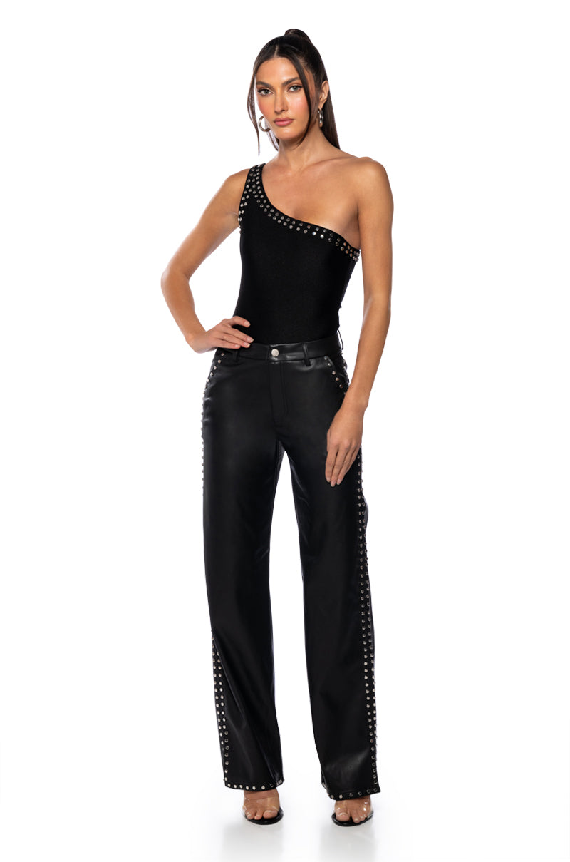 ALWAYS ON TIME ONE SHOULDER SLINKY BODYSUIT