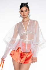 AMBROSIA PEPLUM ORGANZA BLOUSE