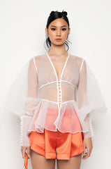 AMBROSIA PEPLUM ORGANZA BLOUSE