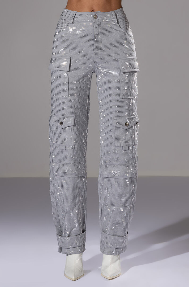 AMMO BONNE SOIREE RHINESTONE CARGO PANTS