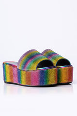 AND ANOTHER ONE SLIP ON FLATFORM SANDAL RAINBOW