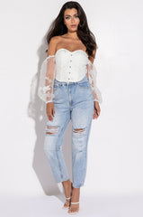 ANGEL BABE OFF THE SHOULDER CORSET BLOUSE
