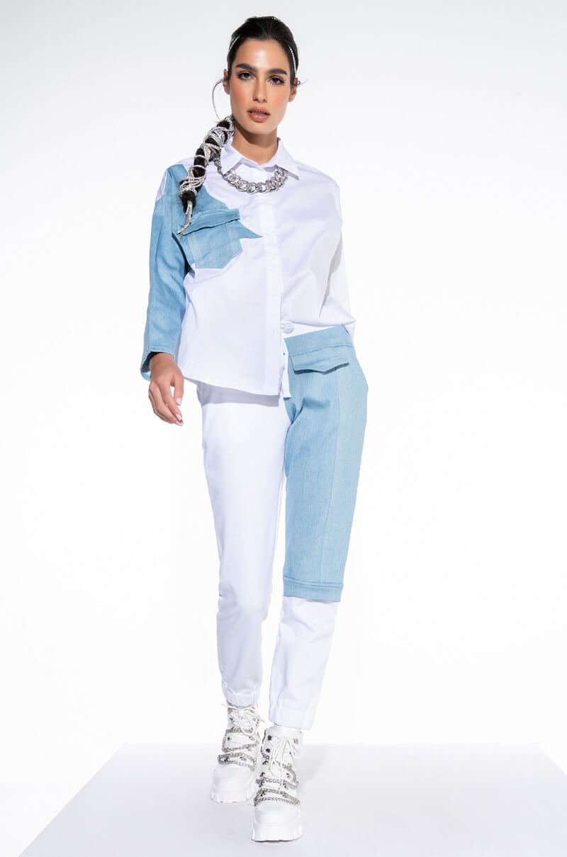 ANYTIME ANYWHERE DENIM PATCH JOGGER