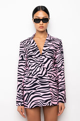 AS IF ZEBRA BOYFRIEND BLAZER