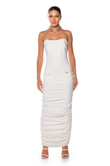 ASH STRAPLESS CARGO MAXI DRESS