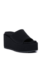 AZALEA WANG AQUARIA FLATFORM SANDAL IN BLACK