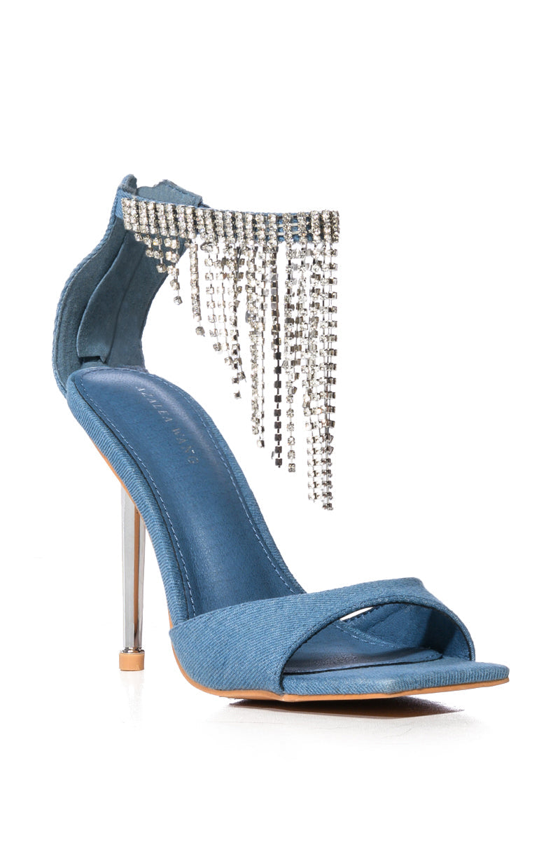 AZALEA WANG ARISTA DENIM STILETTO SANDAL
