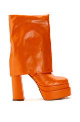 AZALEA WANG BABY FOLD OVER BOOTIE IN ORANGE