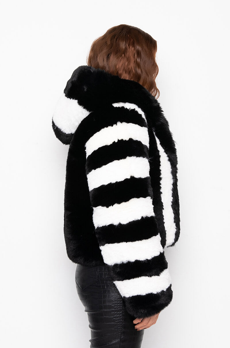 AZALEA WANG BDUBS FUR JACKET WITH HOOD