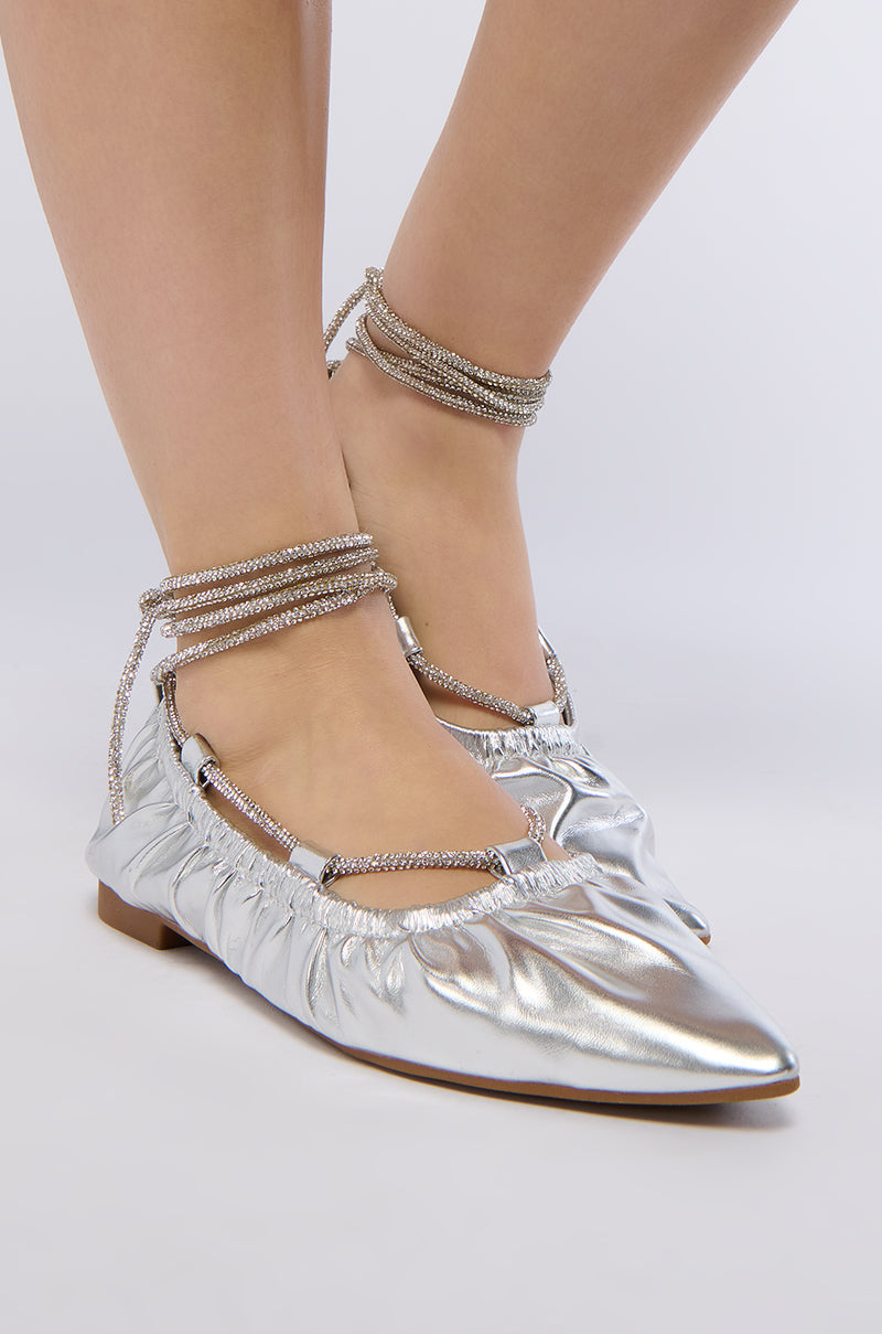 AZALEA WANG BENICIO SILVER BALLET FLAT