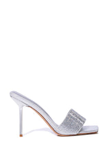 AZALEA WANG CAILY SILVER STILETTO MULE