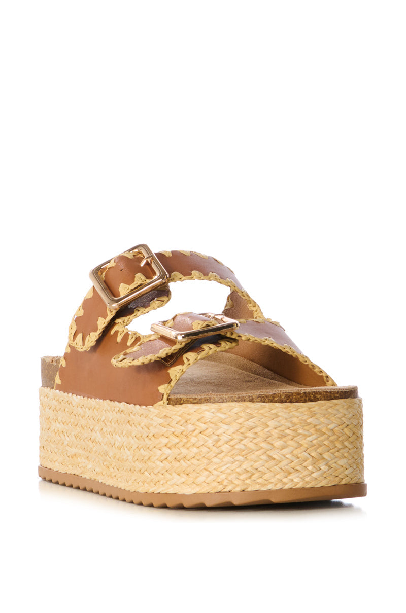AZALEA WANG CALLUNA TAN FLATFORM SANDAL