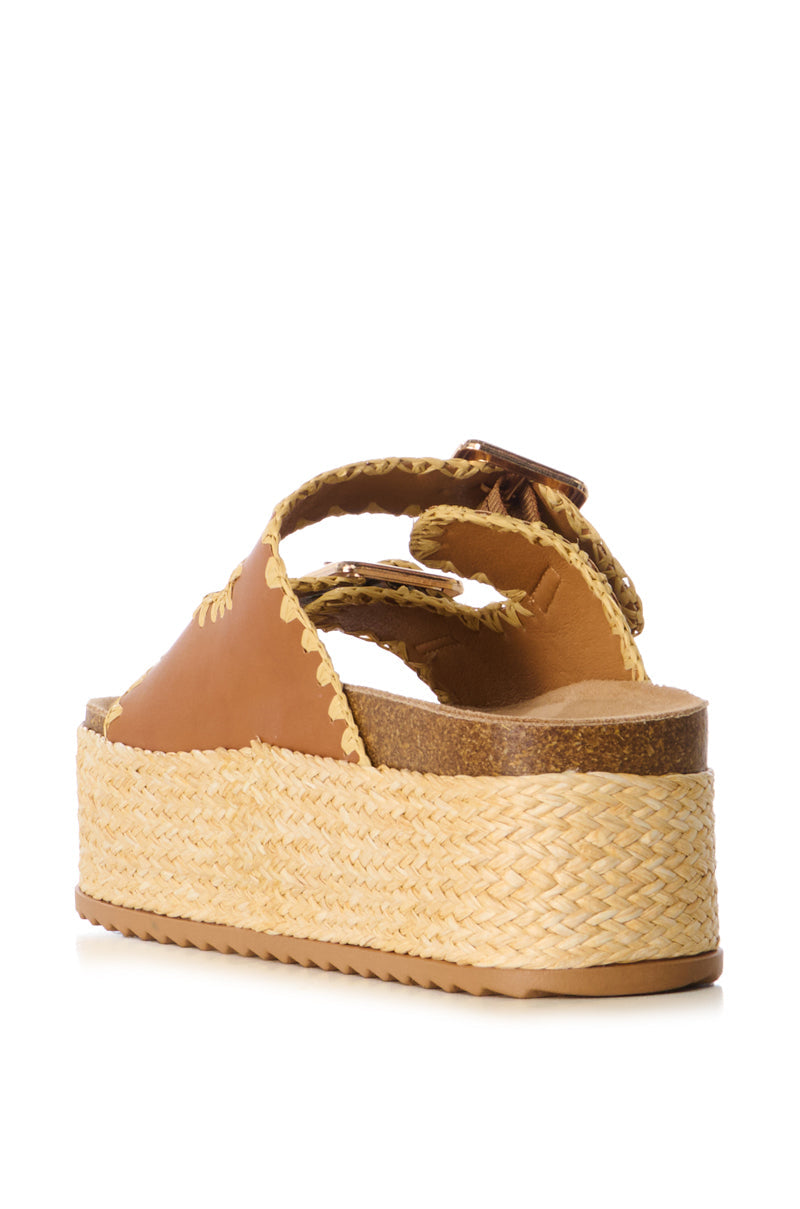 AZALEA WANG CALLUNA TAN FLATFORM SANDAL