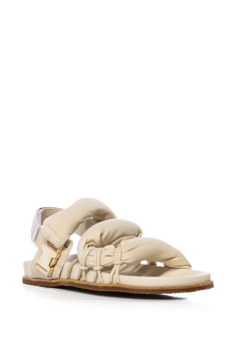 AZALEA WANG CAPTIVATING PUFFY FLAT SANDAL IN BONE