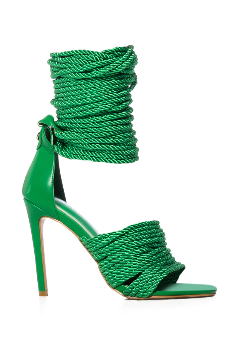 AZALEA WANG CHARLENE GREEN KNOTTED SANDAL