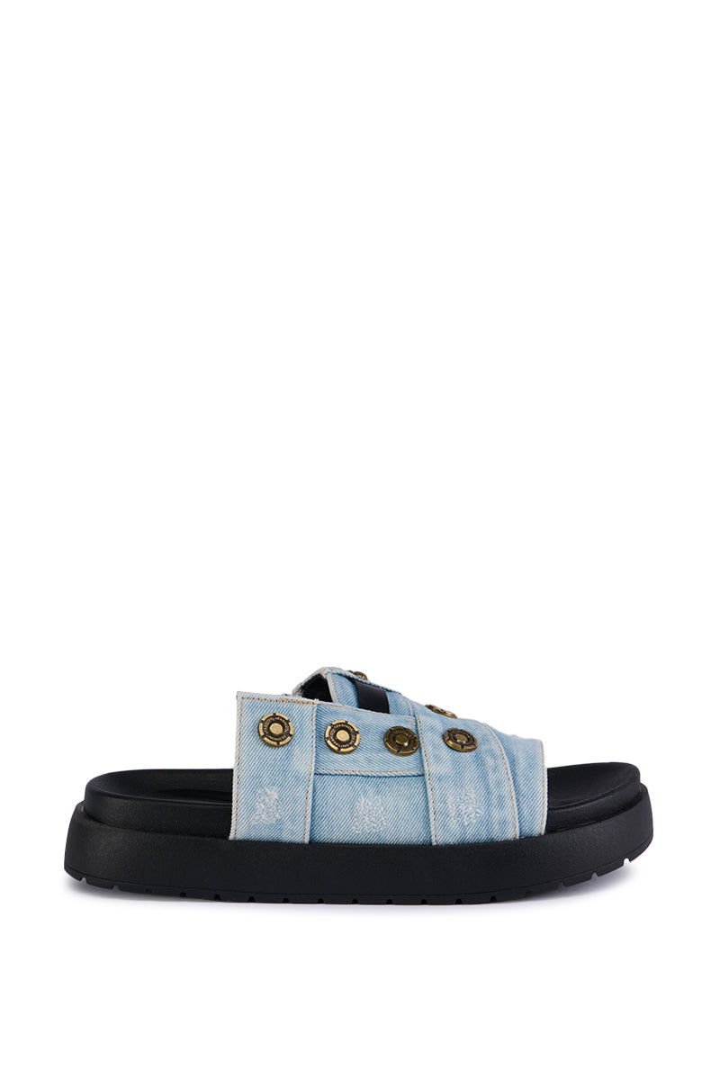 AZALEA WANG CLEMENCY DENIM SANDAL