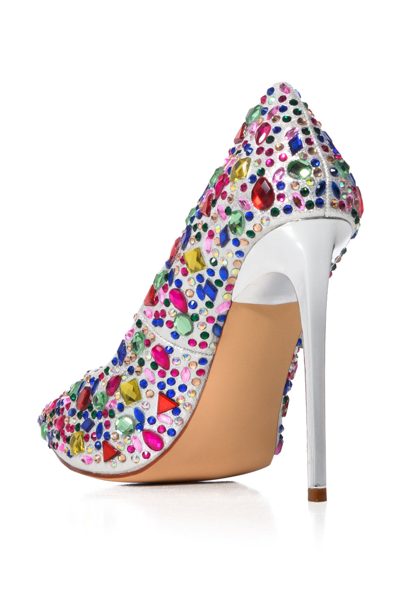 AZALEA WANG JUAREZ MULTI GEM EMBELLISHED PUMP