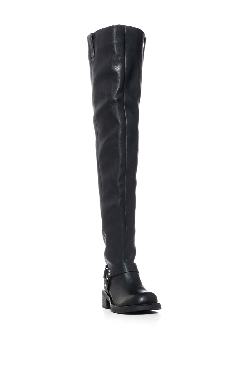 AZALEA WANG GLASTONBURY BLACK OVER THE KNEE BOOT