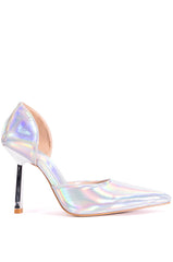 AZALEA WANG JUNO METALLIC STILETTO PUMP IN SILVER