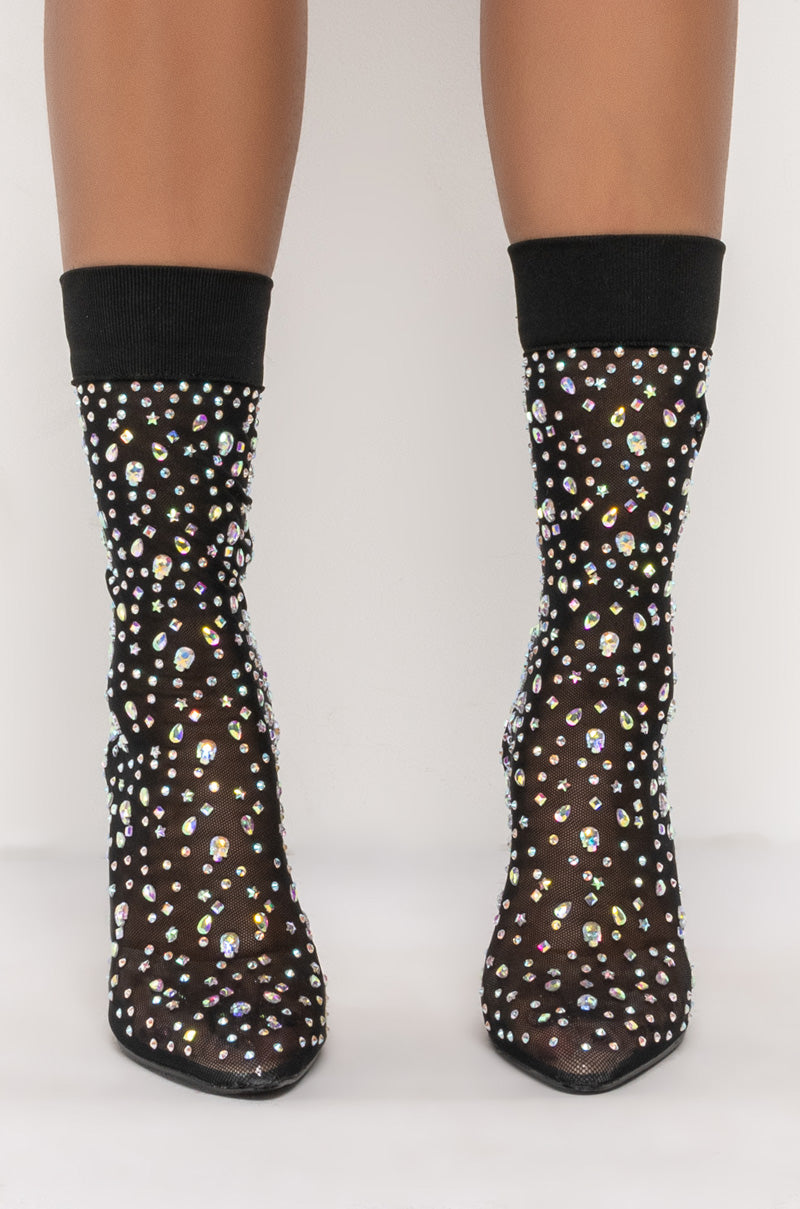 AZALEA WANG JUST A LITTLE SPOILED STILETTO BOOTIE IN BLACK