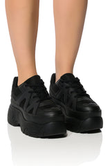 AZALEA WANG JUTTA FLATFORM SNEAKER IN BLACK