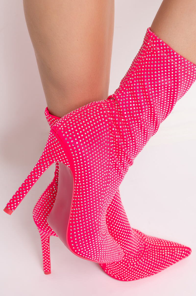 AZALEA WANG LIFE OF THE PARTY STILETTO BOOTIE IN PINK