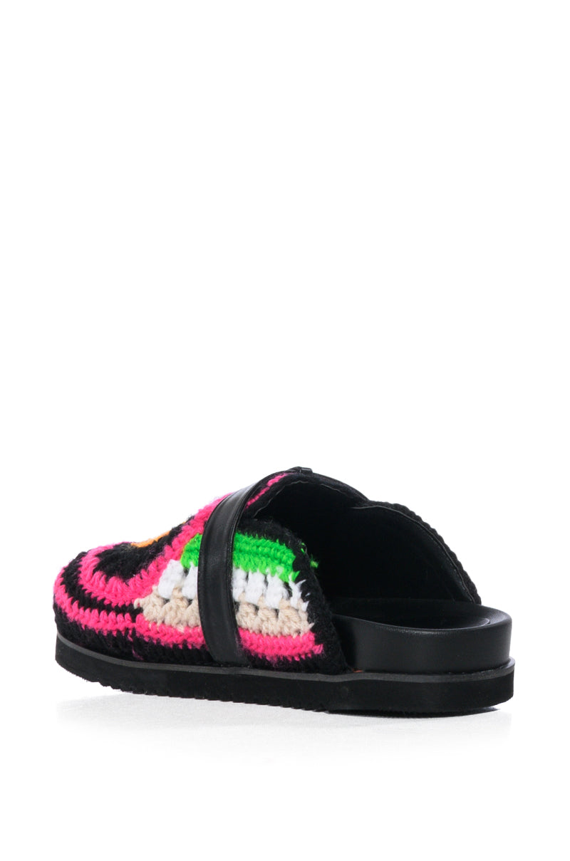 AZALEA WANG MURPHY CROCHET LOAFER IN BLACK MULTI