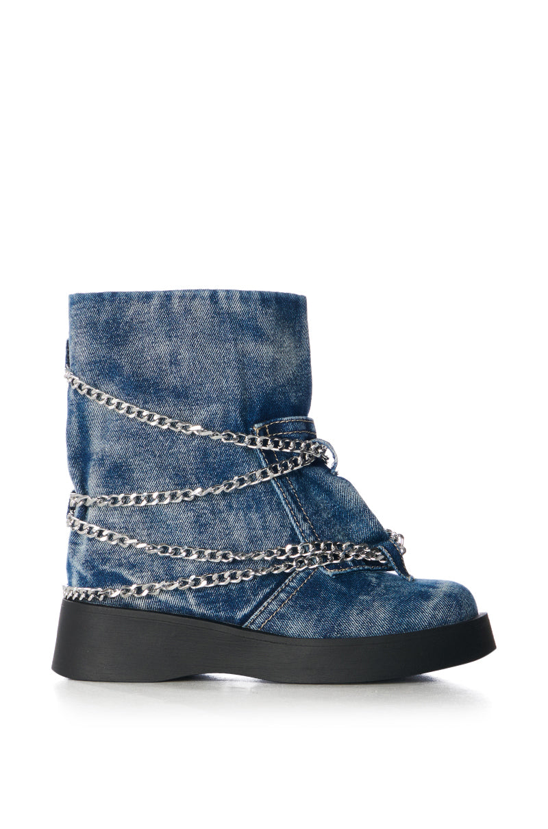 AZALEA WANG NASIMA DENIM BOOTIE