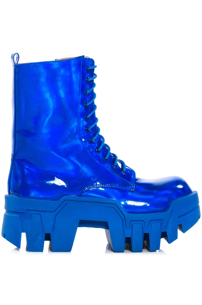 AZALEA WANG OLYMPIA BLUE CHUNKY BOOTIE