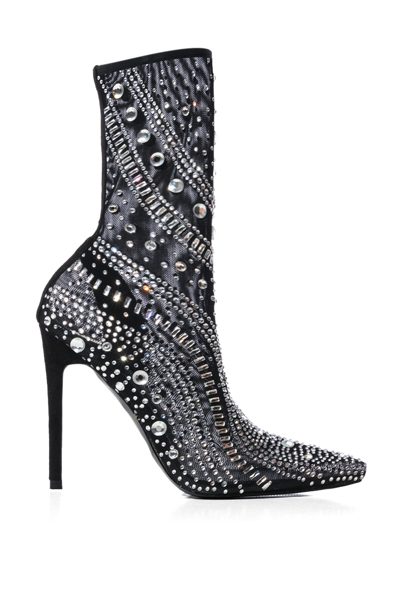 AZALEA WANG OPRY EMBELLISHED BOOTIE IN BLACK