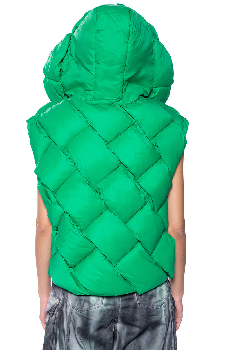 AZALEA WANG PADDINGTON WEAVE PUFFER VEST
