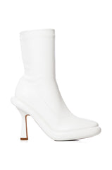AZALEA WANG TARROW STILETTO PU BOOTIE IN WHITE