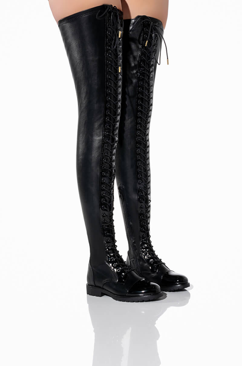 AZALEA WANG THESE ARE MY ONLY INTENTIONS THIGH HIGH FLAT BOOTS